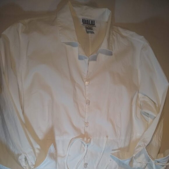 Robbie Bee  16  white fitted stretch blouse - Picture 1 of 11